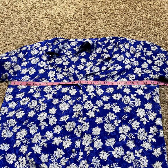 Victoria Secret Small Womens Vintage Pajama Top Floral Blue White Pearl Button - Picture 7 of 9